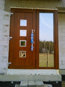 drzwi schuco wypełnienie typ1 kolor złoty dąb